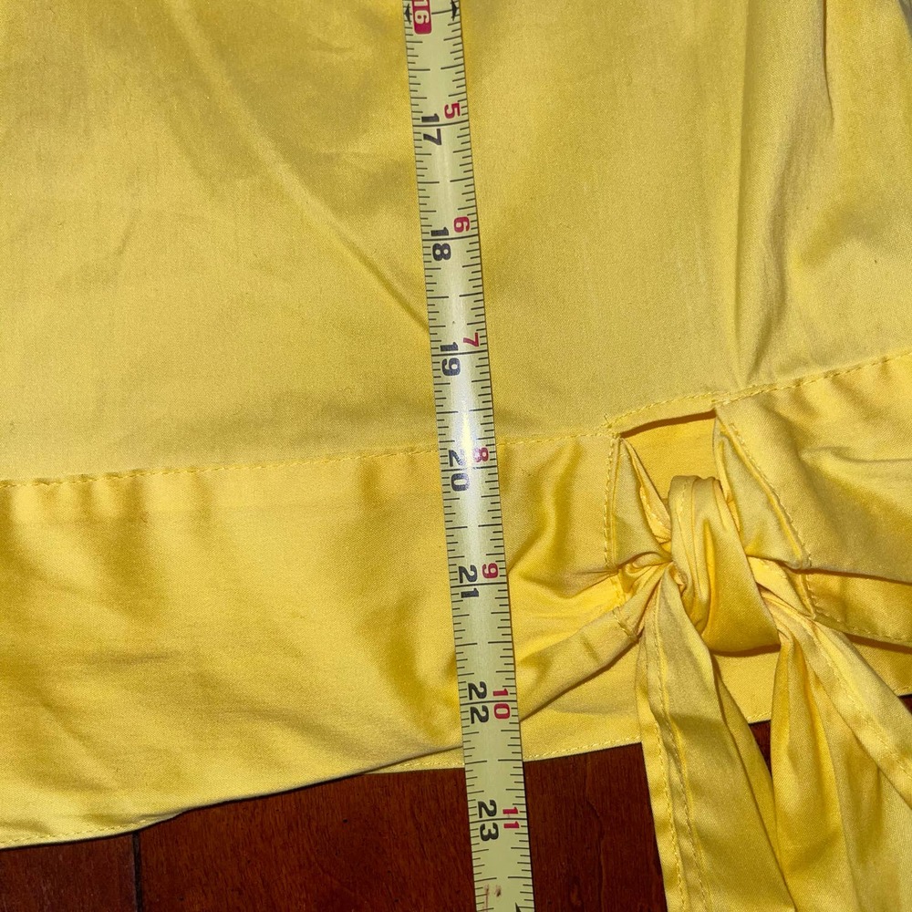 NWT Talbots Mp Bright Yellow Everyday Stretch Poplin Knot Long-sleeve Blouse - Picture 10 of 11